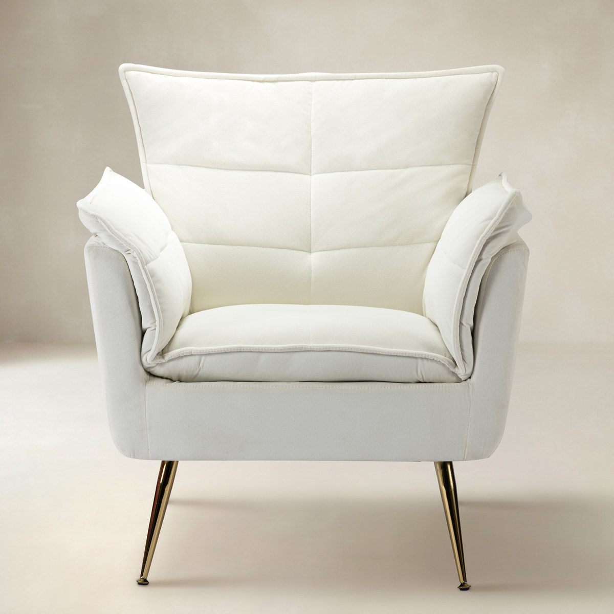 Jaxon Modern Velvet Accent Armchair with Gold Metal Legs - HULALA HOME