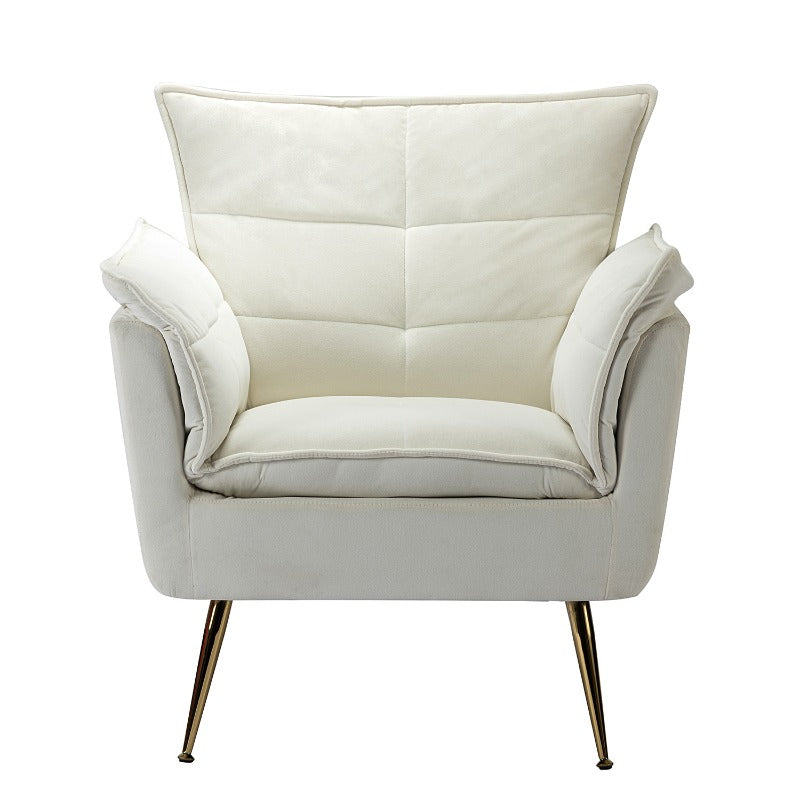 Jaxon Modern Velvet Accent Armchair with Gold Metal Legs