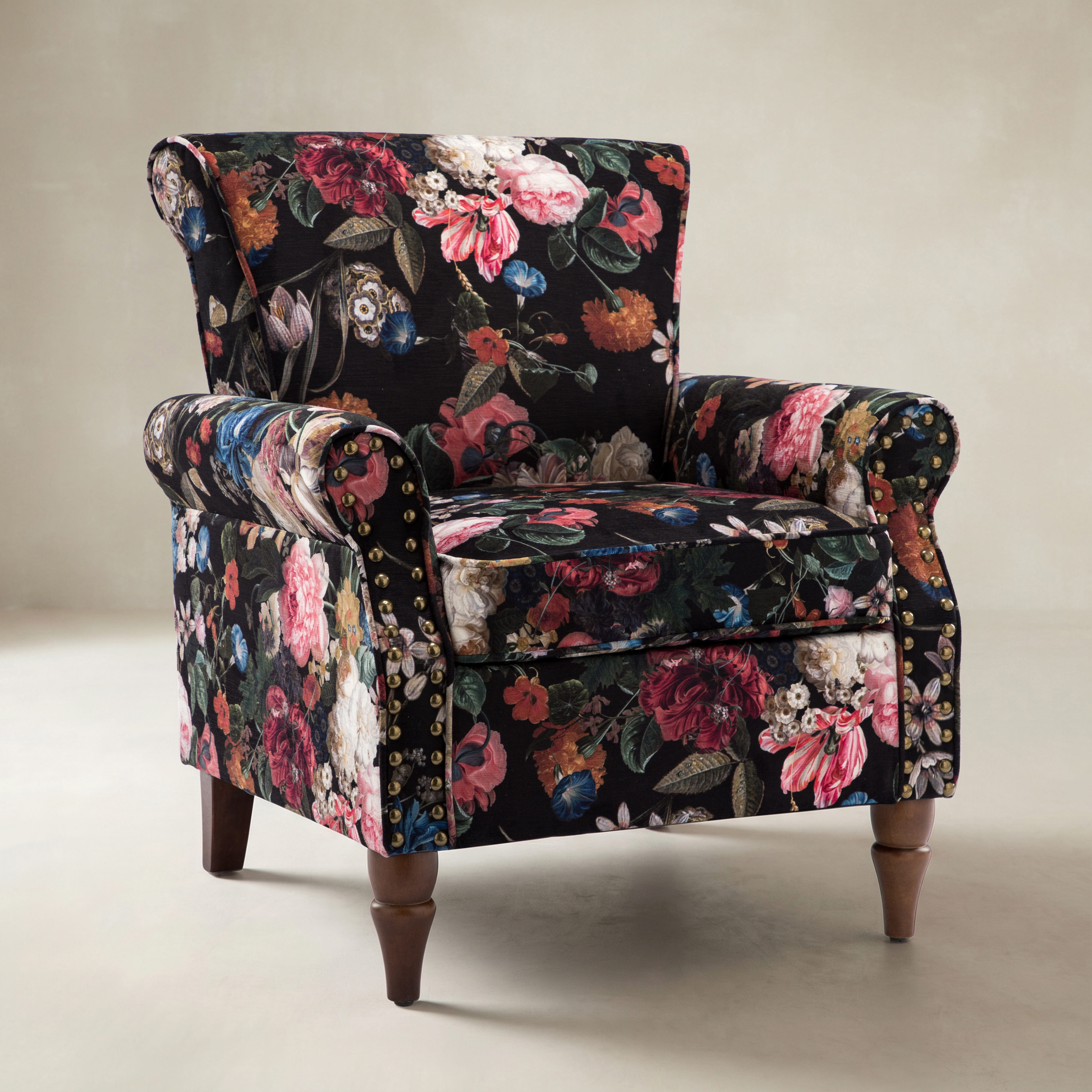 Artemisa Modern Floral Pattern Upholstered Armchair