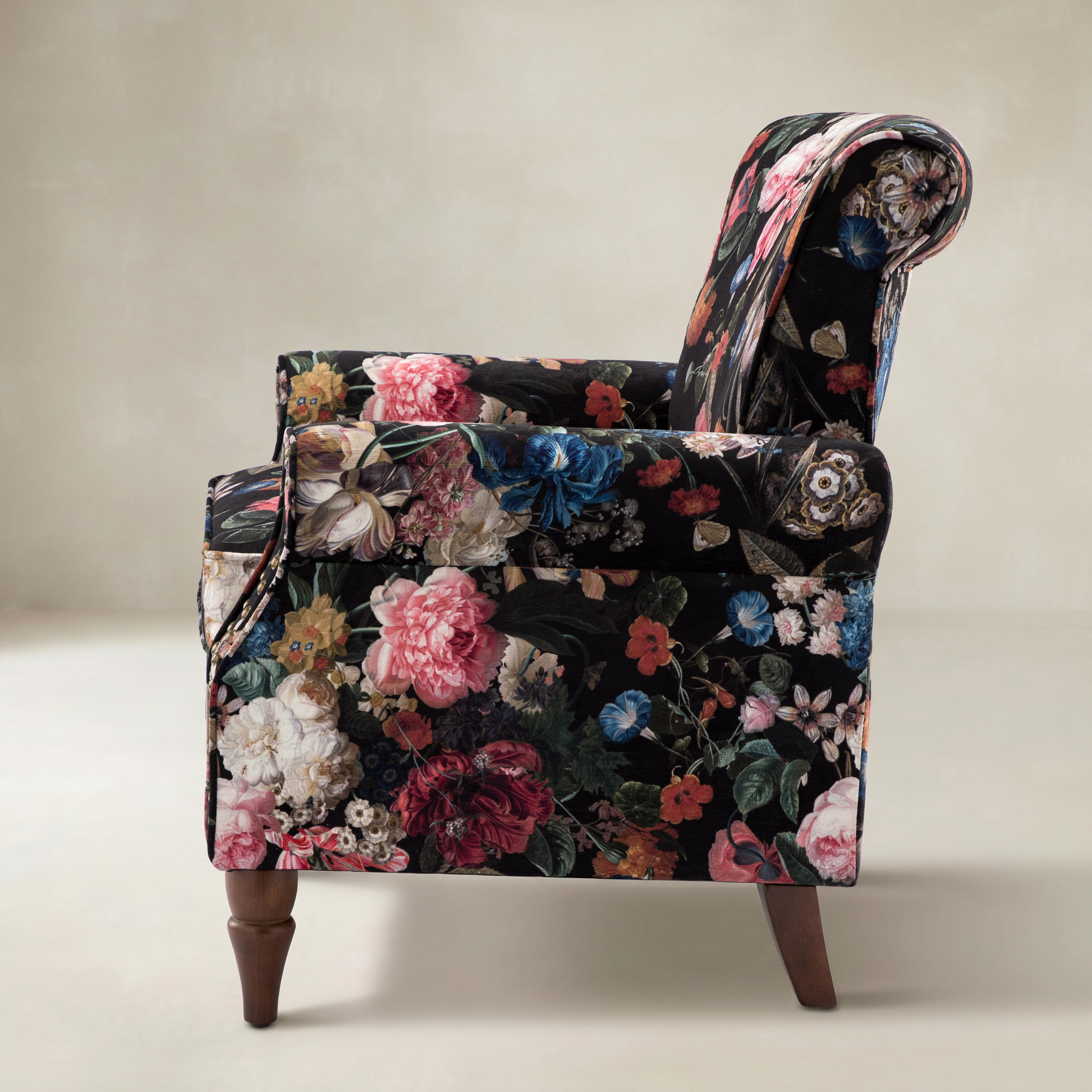 Artemisa Modern Floral Pattern Upholstered Armchair