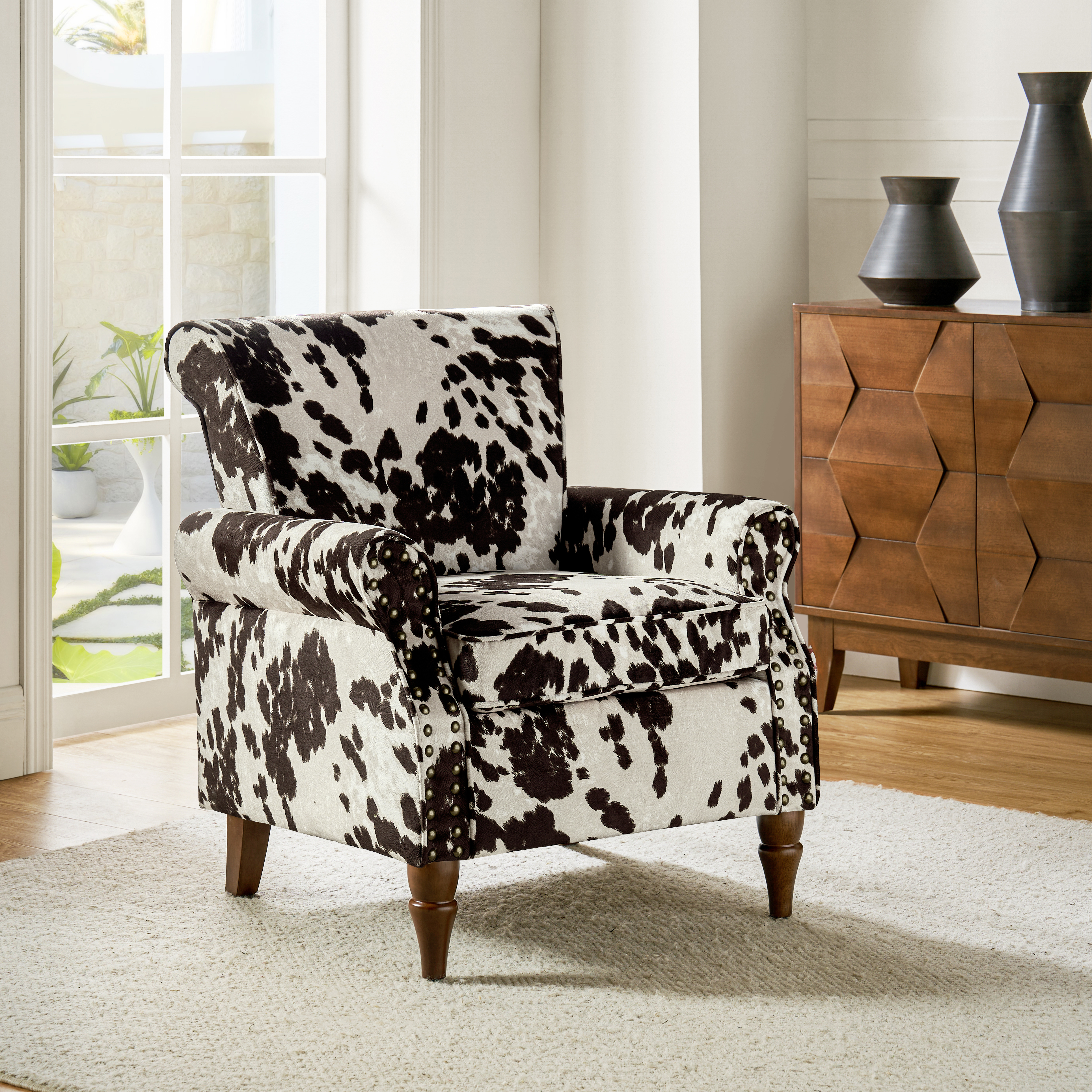 Artemisa Modern Floral Pattern Upholstered Armchair
