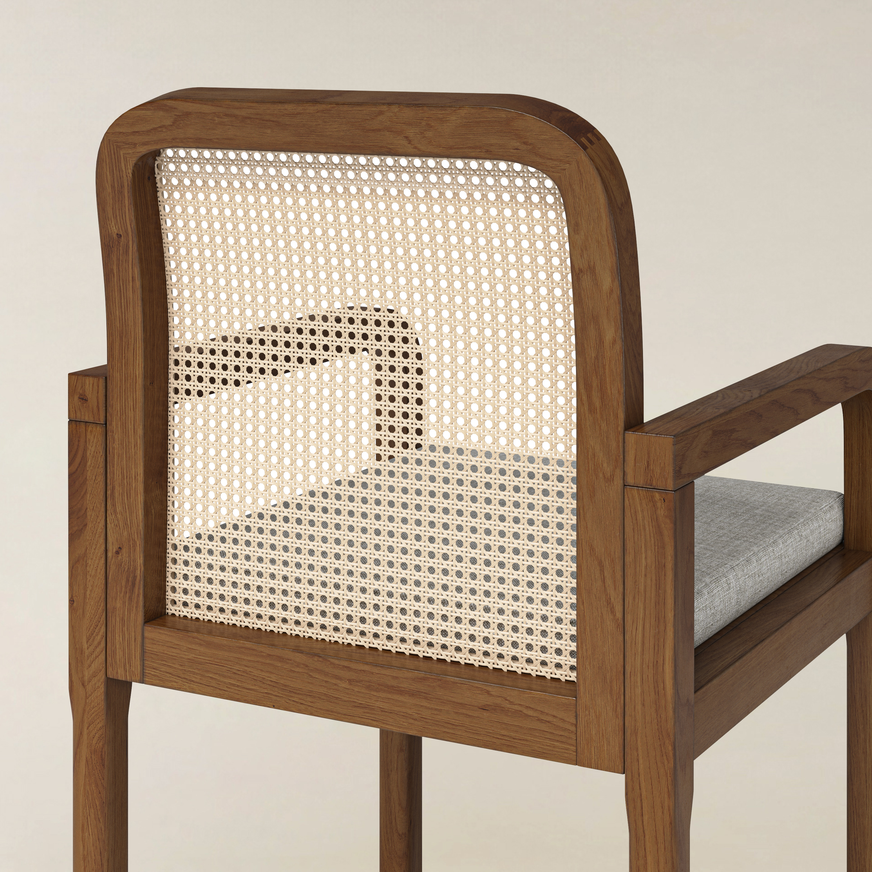 Kevin Mid Century Modern Ratten Dining Accent Chair Set of 2