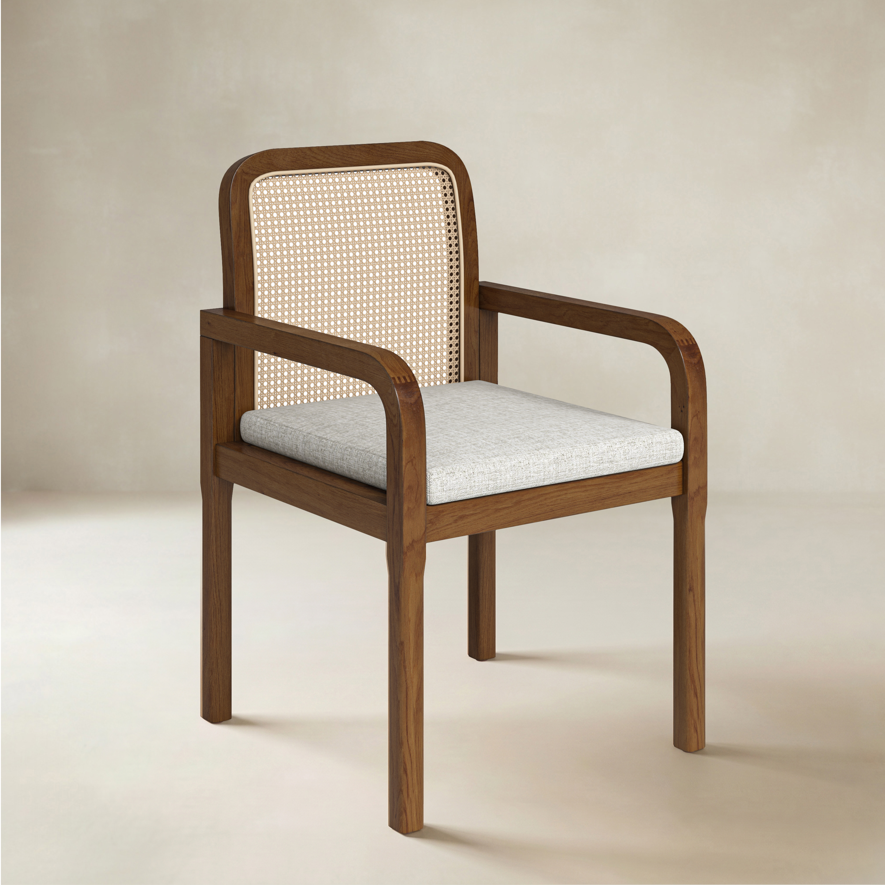 Kevin Mid Century Modern Ratten Dining Accent Chair Set of 2