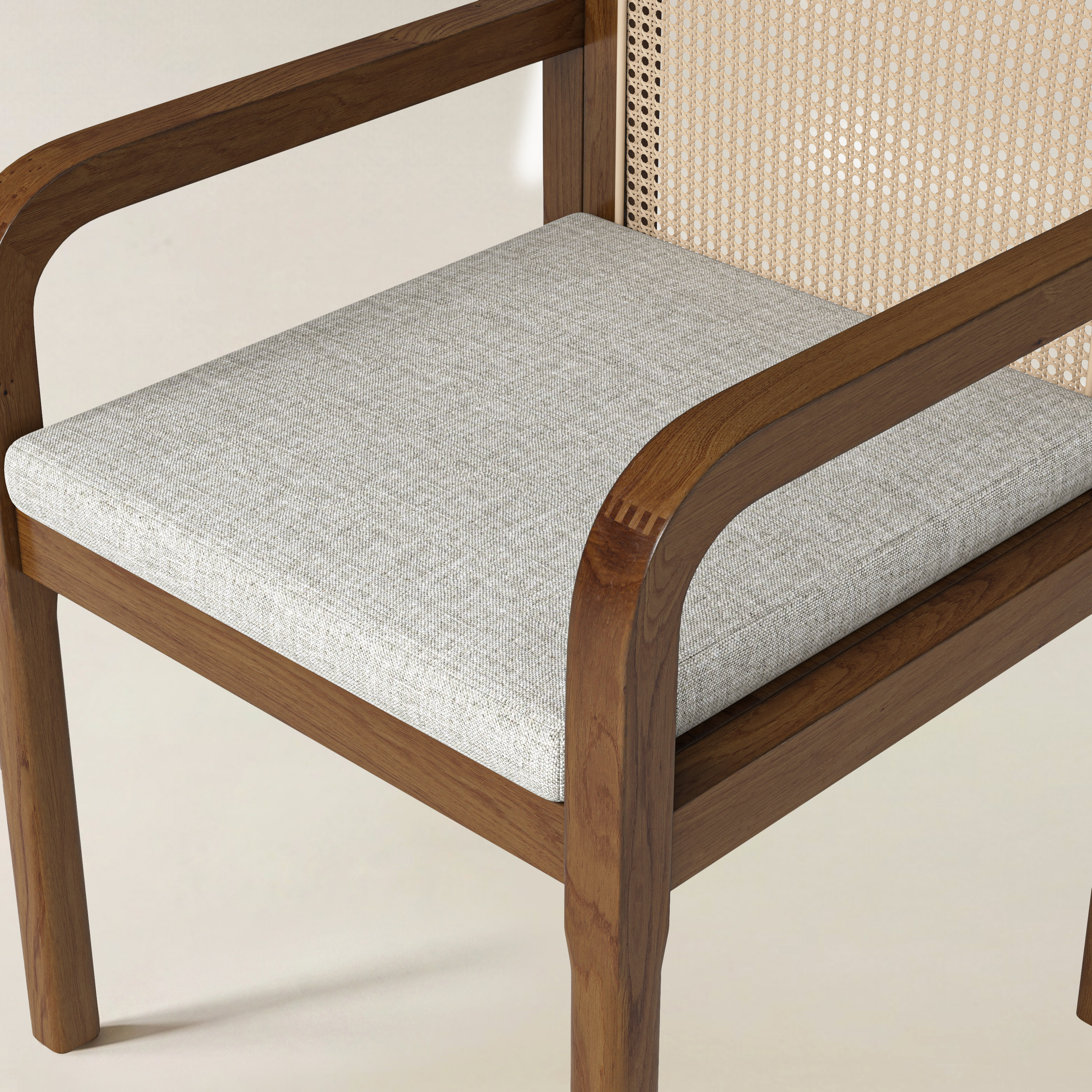 Kevin Mid Century Modern Ratten Dining Accent Chair Set of 2