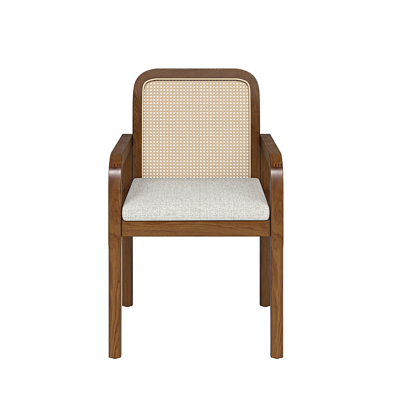 Kevin Mid Century Modern Ratten Dining Accent Chair Set of 2