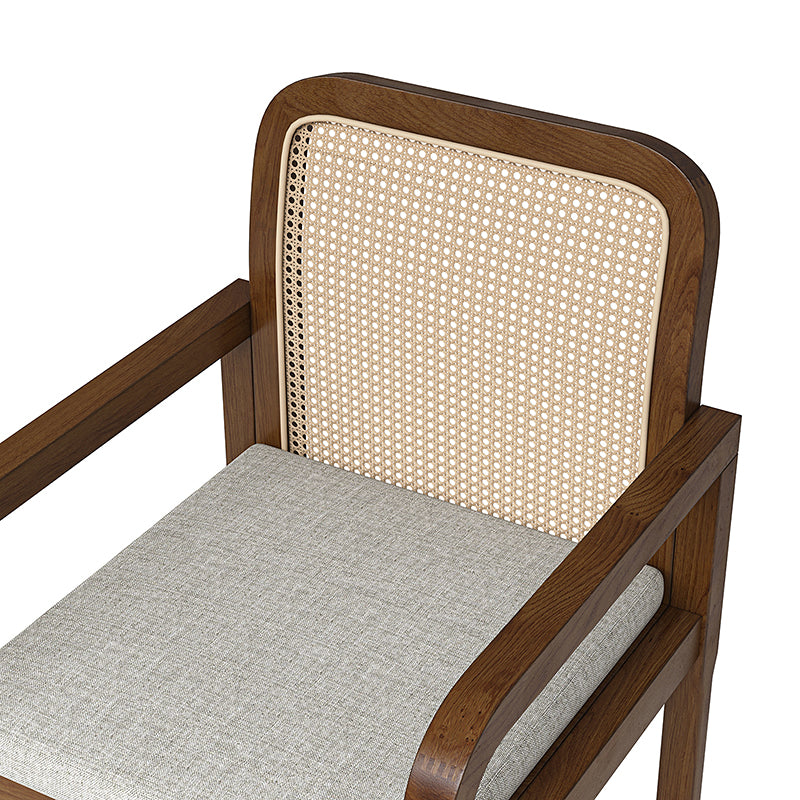 Kevin Mid Century Modern Ratten Dining Accent Chair Set of 2