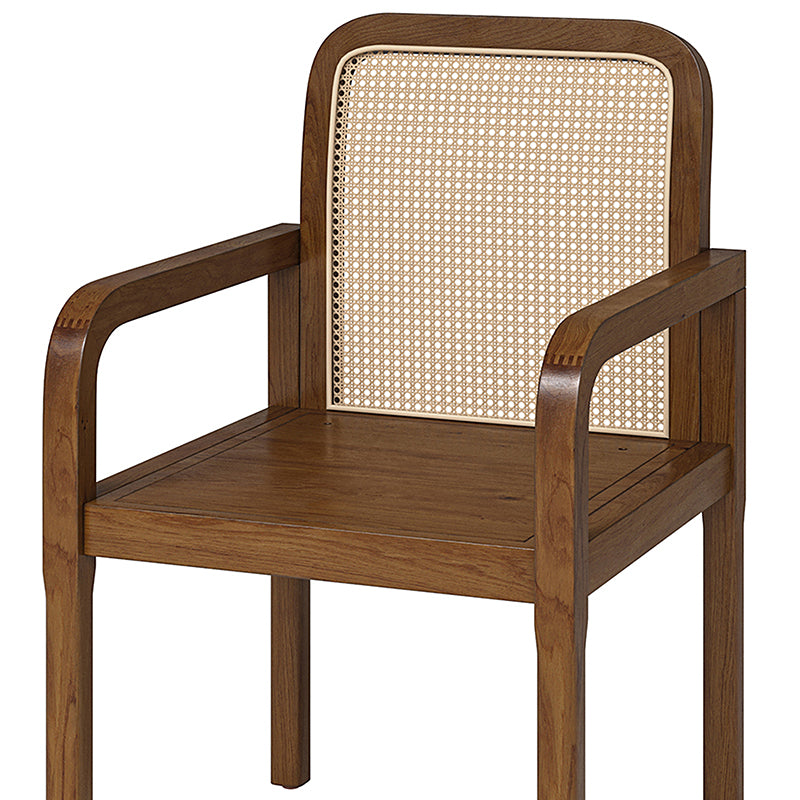 Kevin Mid Century Modern Ratten Dining Accent Chair Set of 2