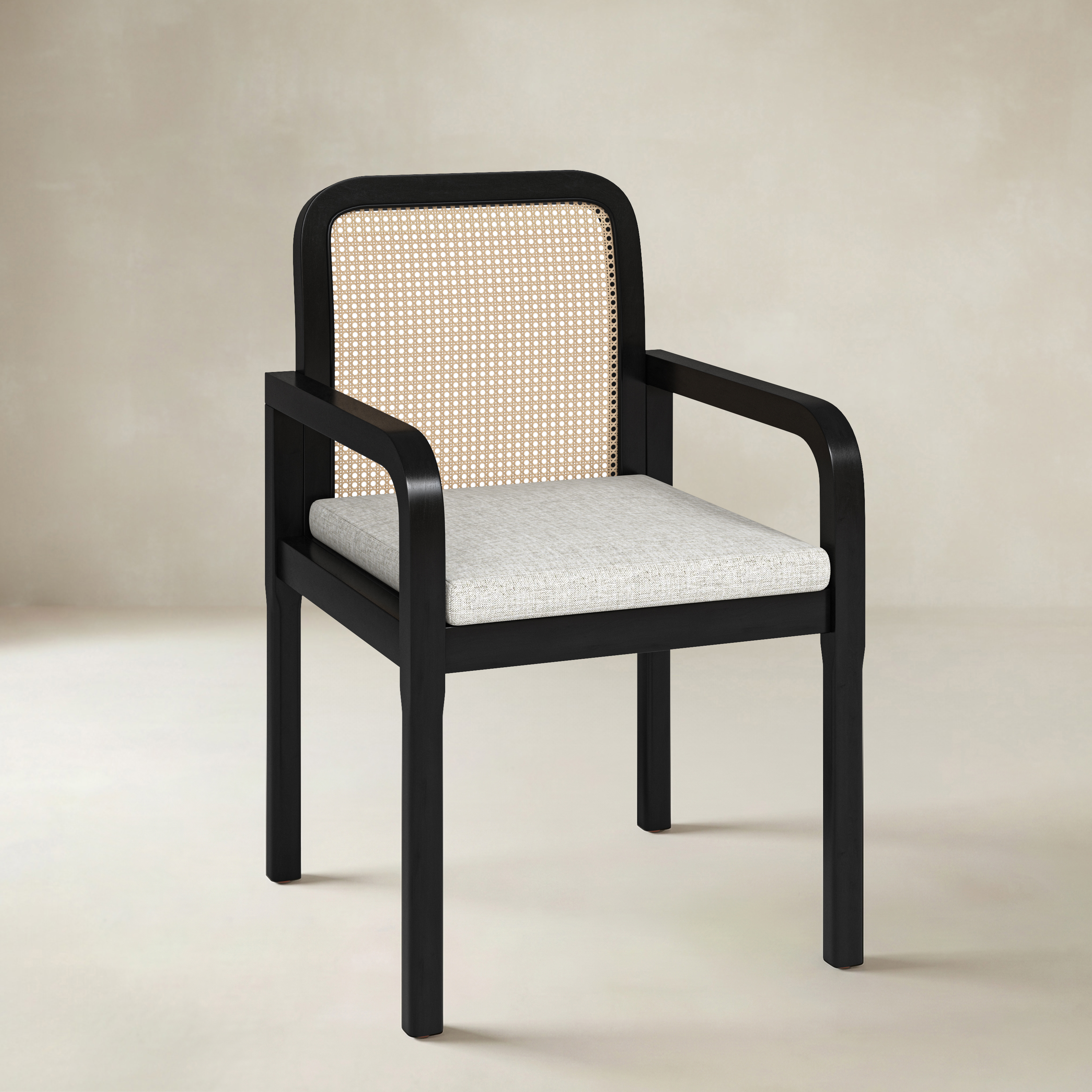 Kevin Mid Century Modern Ratten Dining Accent Chair Set of 2