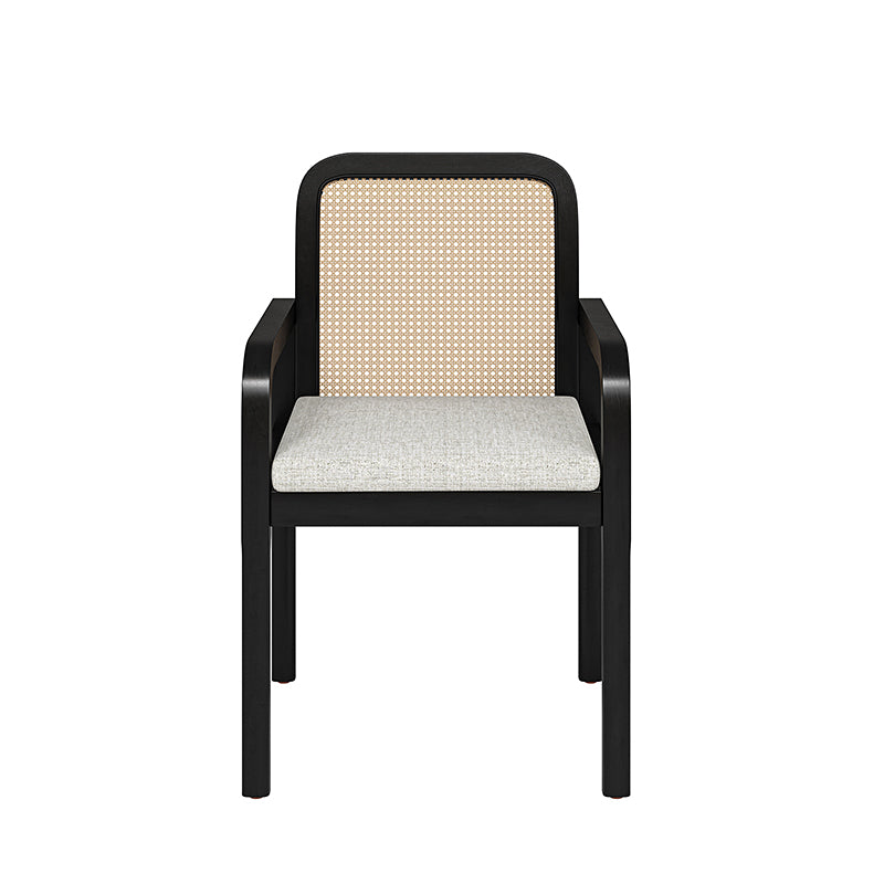 Kevin Mid Century Modern Ratten Dining Accent Chair Set of 2