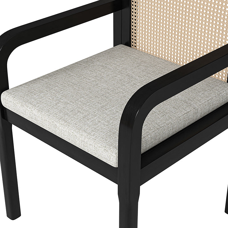 Kevin Mid Century Modern Ratten Dining Accent Chair Set of 2