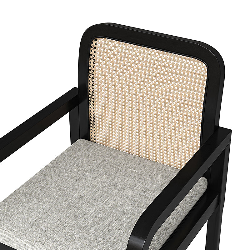 Kevin Mid Century Modern Ratten Dining Accent Chair Set of 2