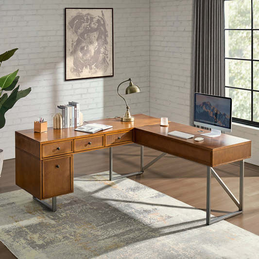 Bertrame L Shape Lift Top Office Desk