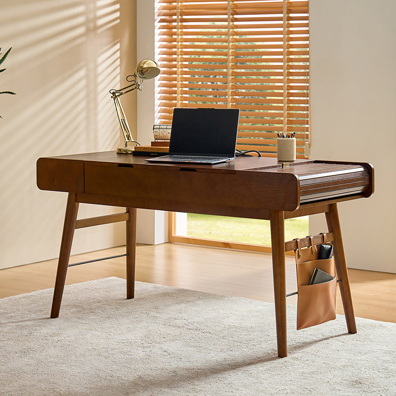 Reg Mid-Century Modern Sit-Stand Desk with Storage & USB Charging