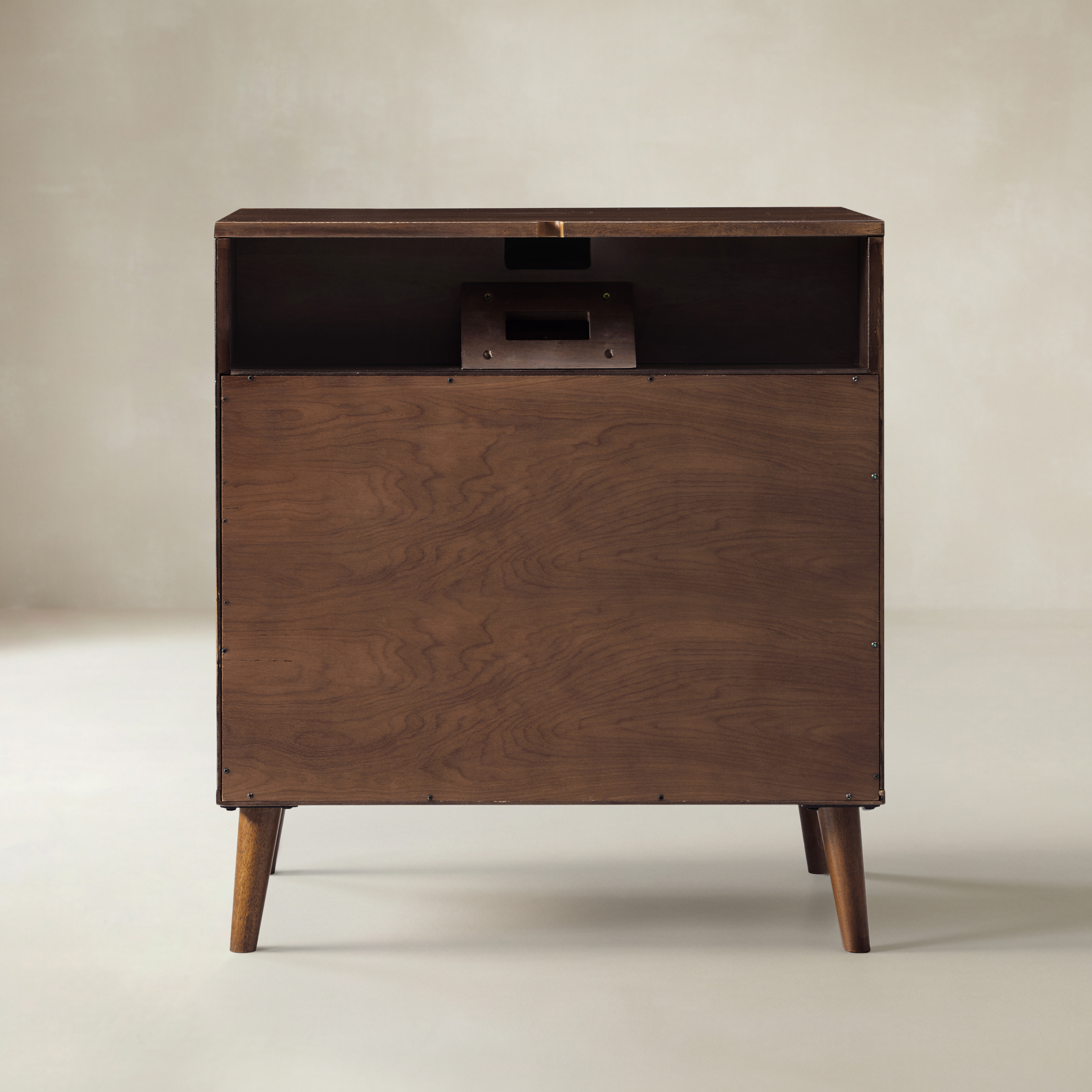 Haidee Mid-Century Modern 3-Drawer Dresser with Built-in Charging Station & Flared Legs