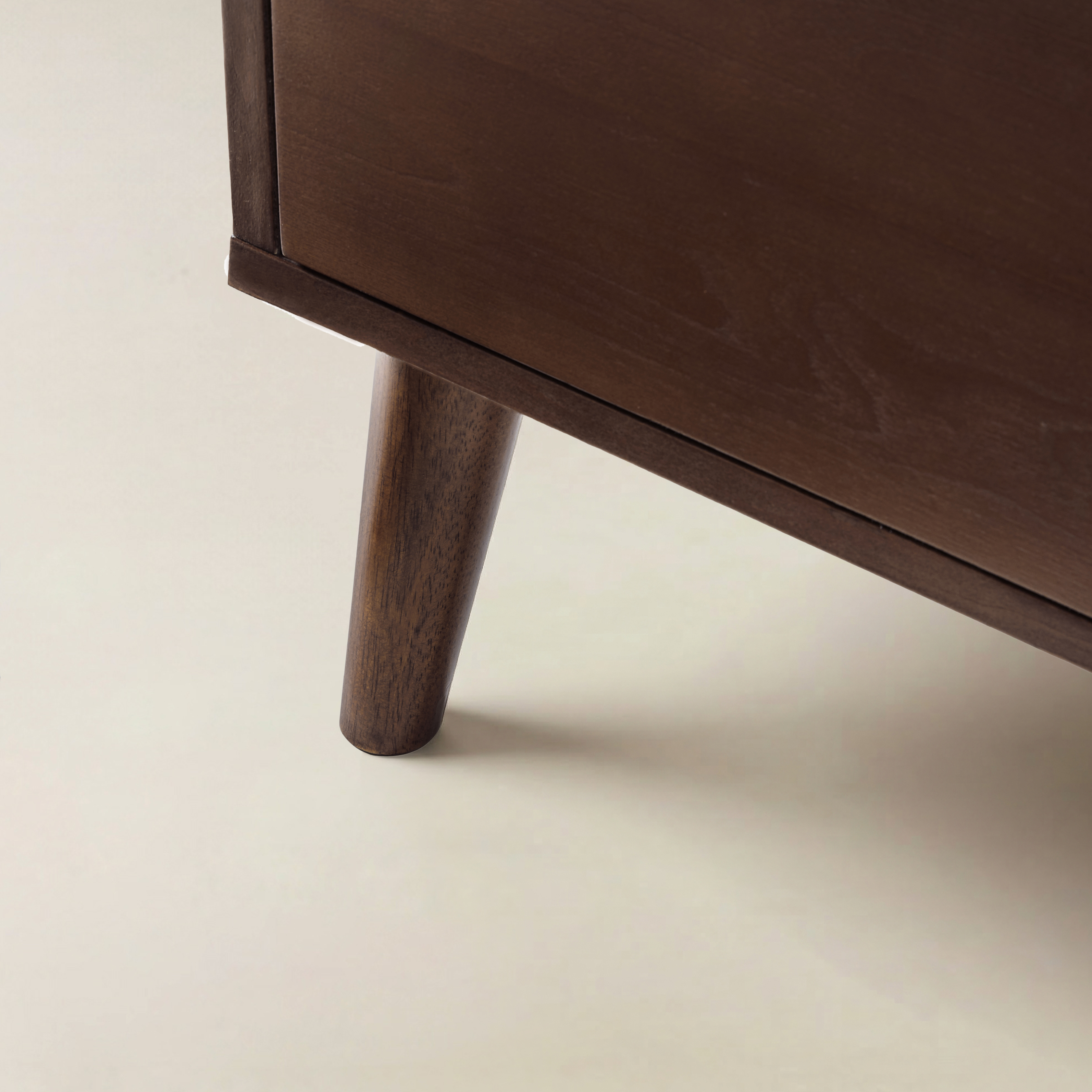 Haidee Mid-Century Modern 3-Drawer Dresser with Built-in Charging Station & Flared Legs