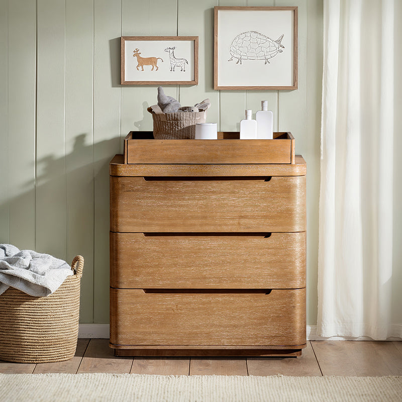 Modern 3-Drawer Nursery Dresser with Integrated Power & Changing Tray - HULALA HOME