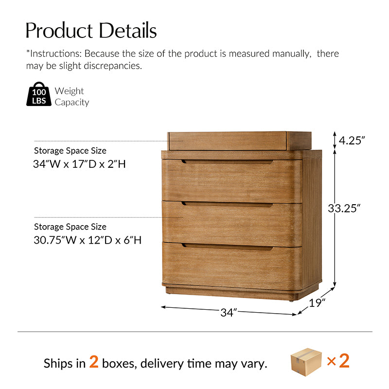 Modern 3-Drawer Nursery Dresser