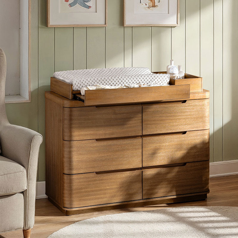 Modern 6-Drawer Nursery Dresser | Wide Wood Storage Cabinet -HULALA HOME