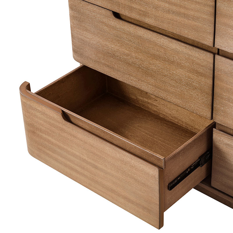 Modern 6-Drawer Nursery Dresser - Wide Wooden Storage Cabinet for Bedroom & Living Room