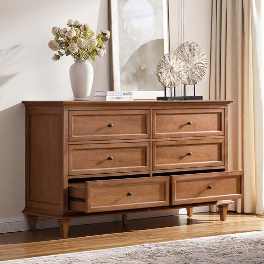 Mornay Transitional Solid Wood 6-Drawer Dresser or 3-Drawer Nightstand(Each Sold Separately)