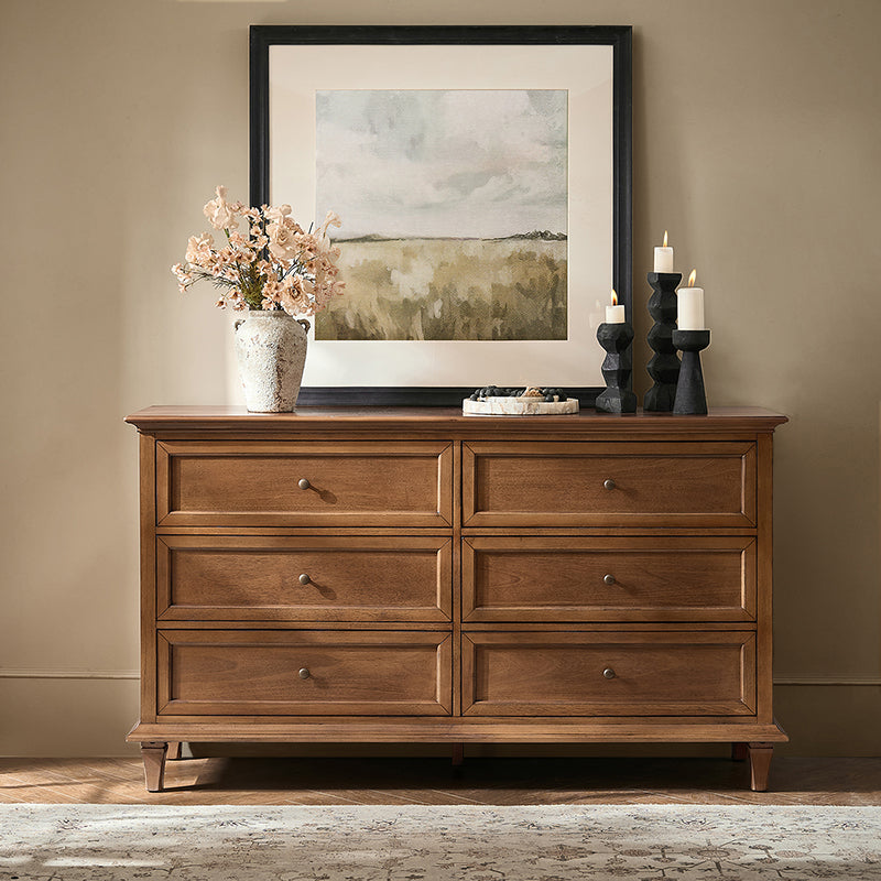 Mornay Transitional Solid Wood 6-Drawer Dresser or 3-Drawer Nightstand(Each Sold Separately)