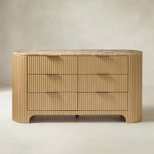 Arcua Fluted Marble Top Dresser