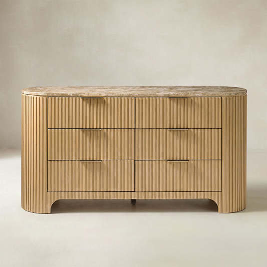 Arcua Fluted Marble Top Dresser