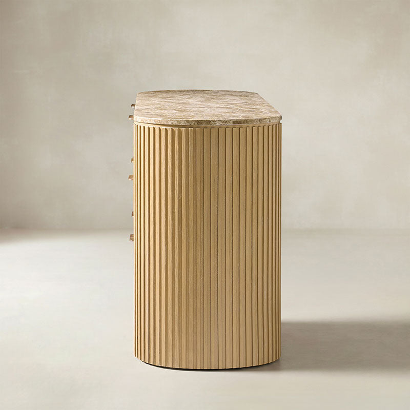 Arcua Fluted Marble Top Dresser