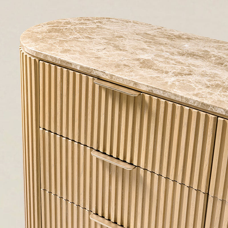 Arcua Fluted Marble Top Dresser