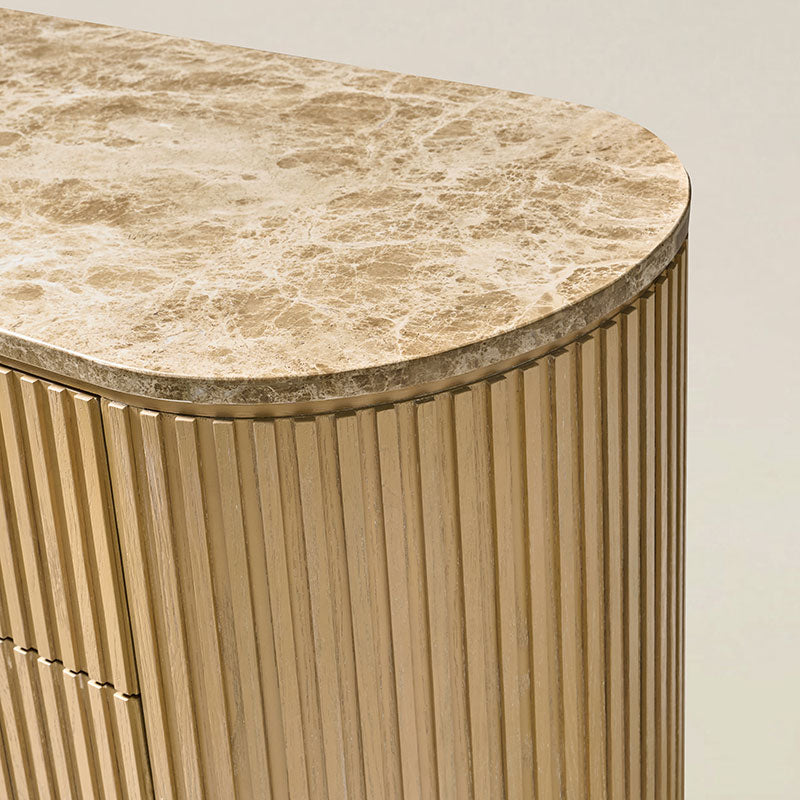 Arcua Fluted Marble Top Dresser