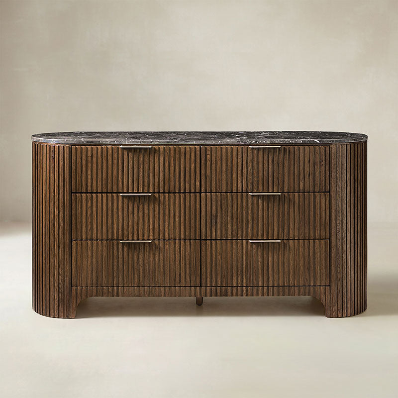 Arcua Fluted Marble Top Dresser