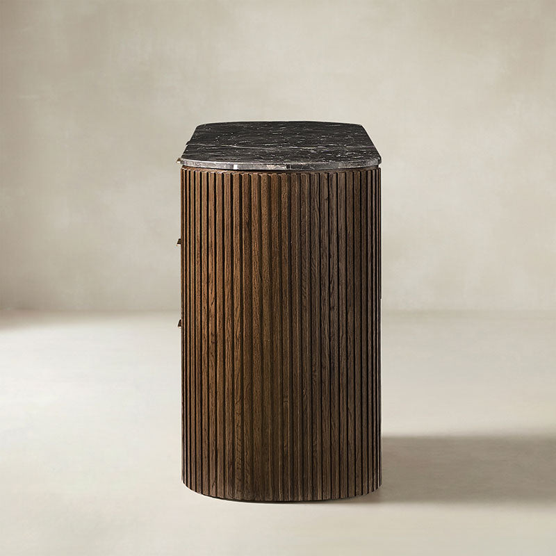 Arcua Fluted Marble Top Dresser