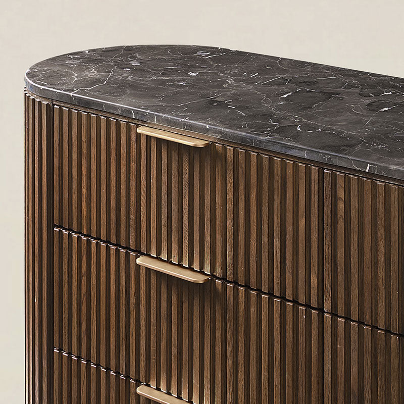 Arcua Fluted Marble Top Dresser