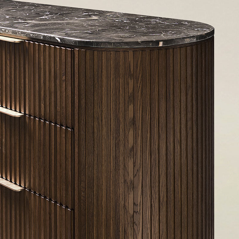 Arcua Fluted Marble Top Dresser