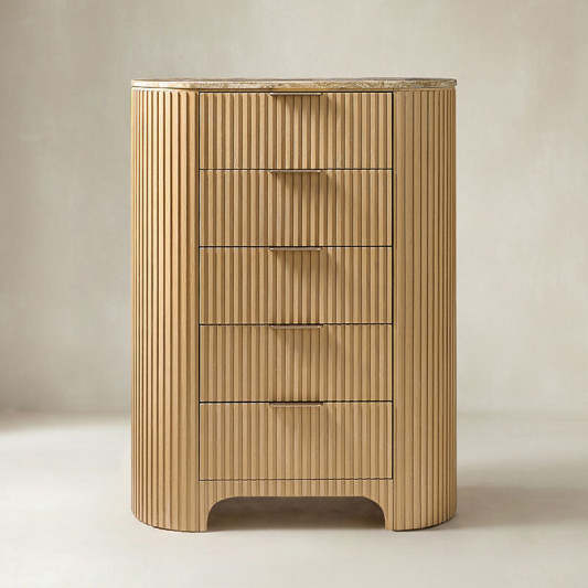 Arcua Fluted Marble Top Chest