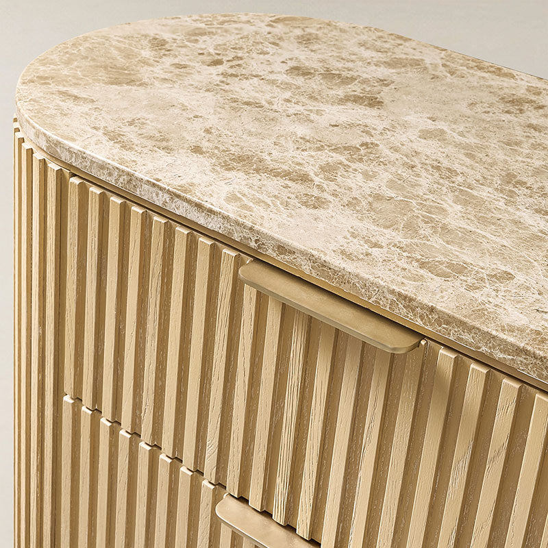 Arcua Fluted Marble Top Chest