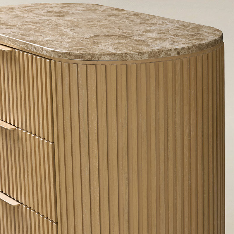 Arcua Fluted Marble Top Chest