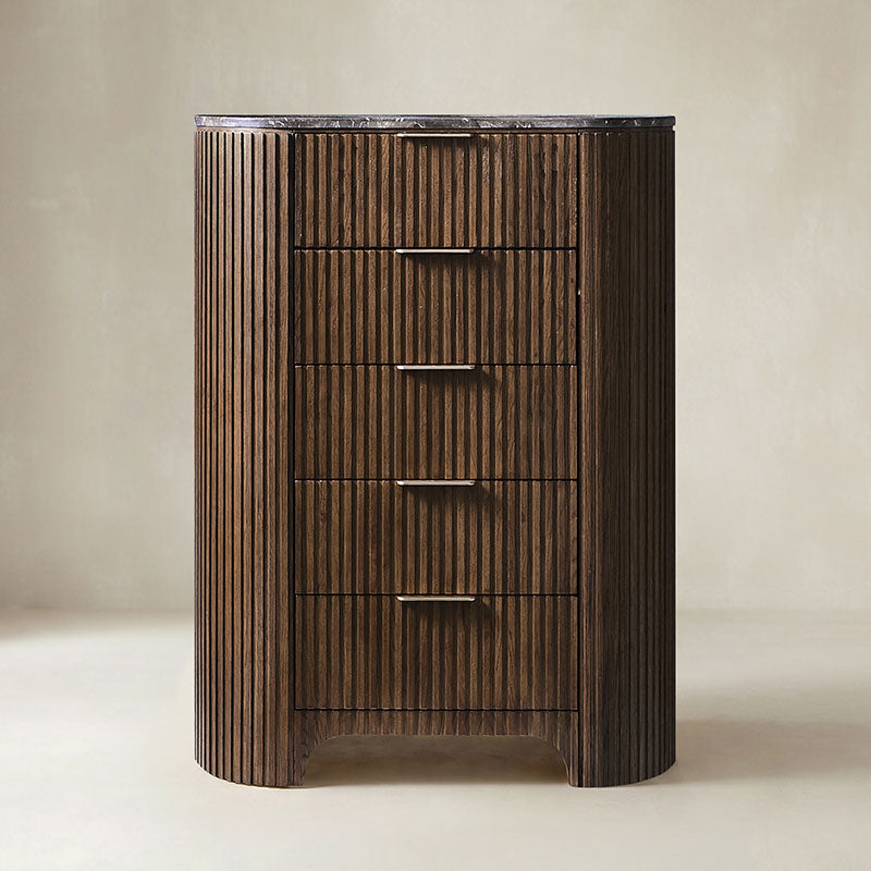 Arcua Fluted Marble Top Chest