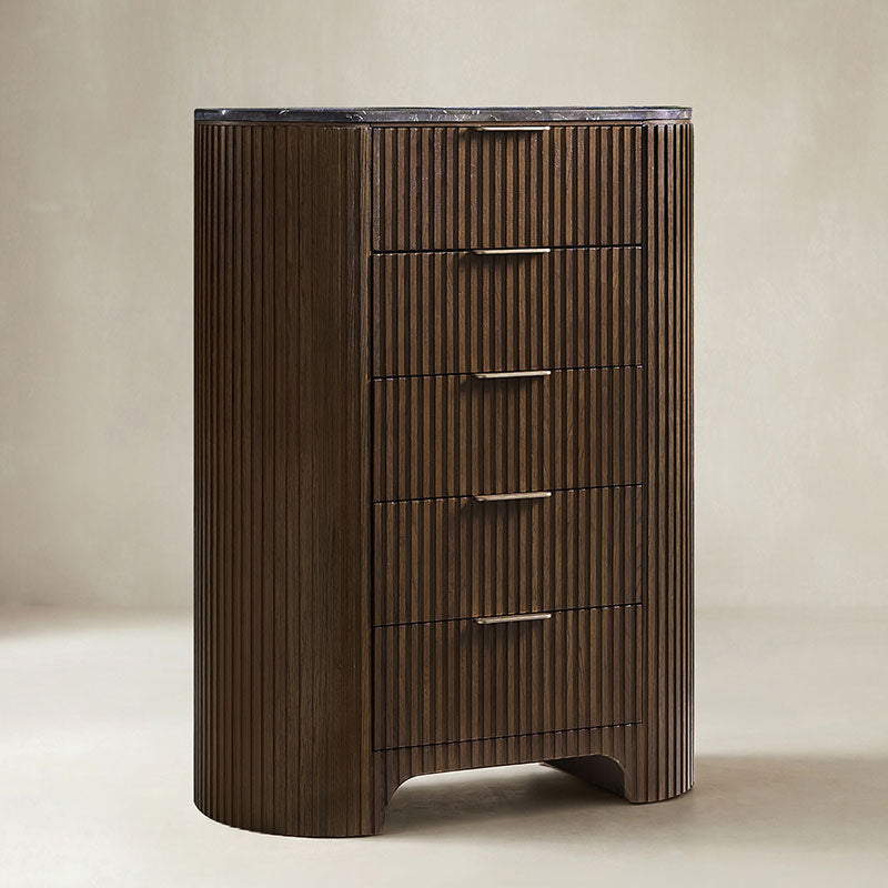 Arcua Fluted Marble Top Chest