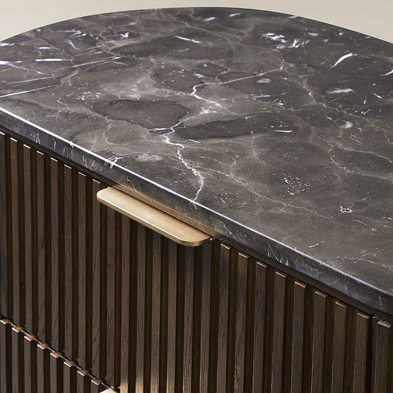 Arcua Fluted Marble Top Chest