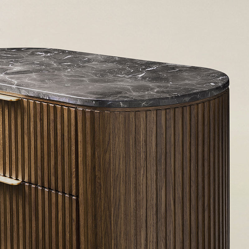 Arcua Fluted Marble Top Chest