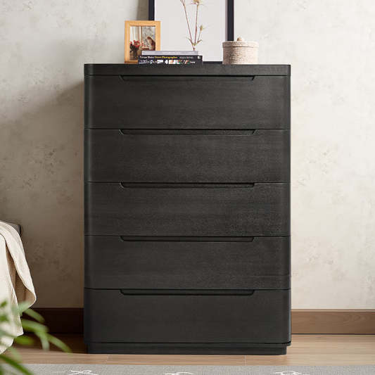 Ravona Modern Natural Wood 5-Drawer Chest