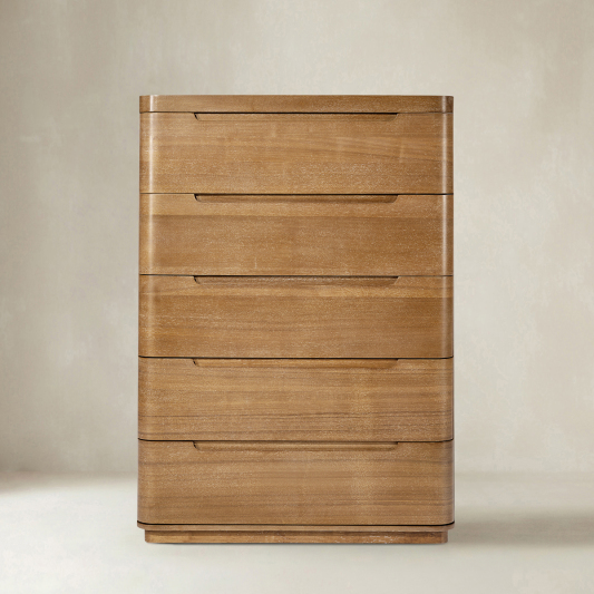 Ravona Modern Rubber Wood 5-Drawer Dresser