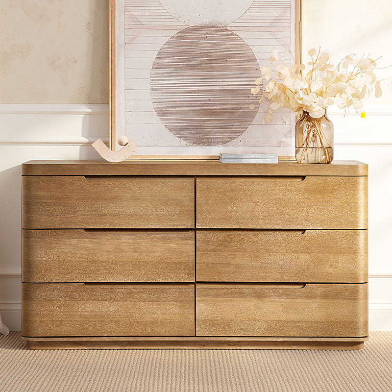Ravona Modern 6-Drawer Dresser with Velvet Jewelry Tray- HULALA HOME