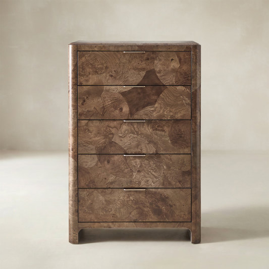 Virel Modern Marquetry 5-Drawer Chest