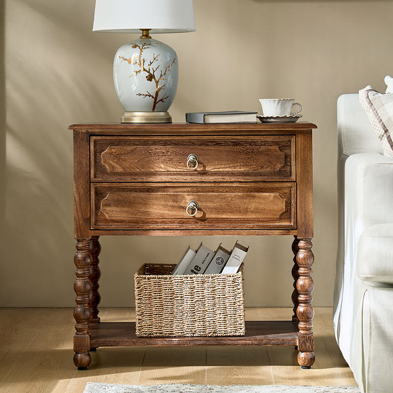 youページ　テーブル Multi-Functional Wooden End Table with USB - HULALA HOME
