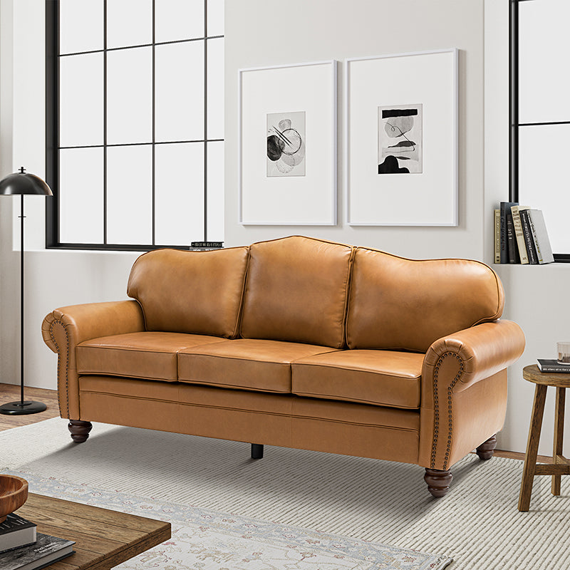 Flavio 81" Genuine Leather Sofa - HULALA HOME