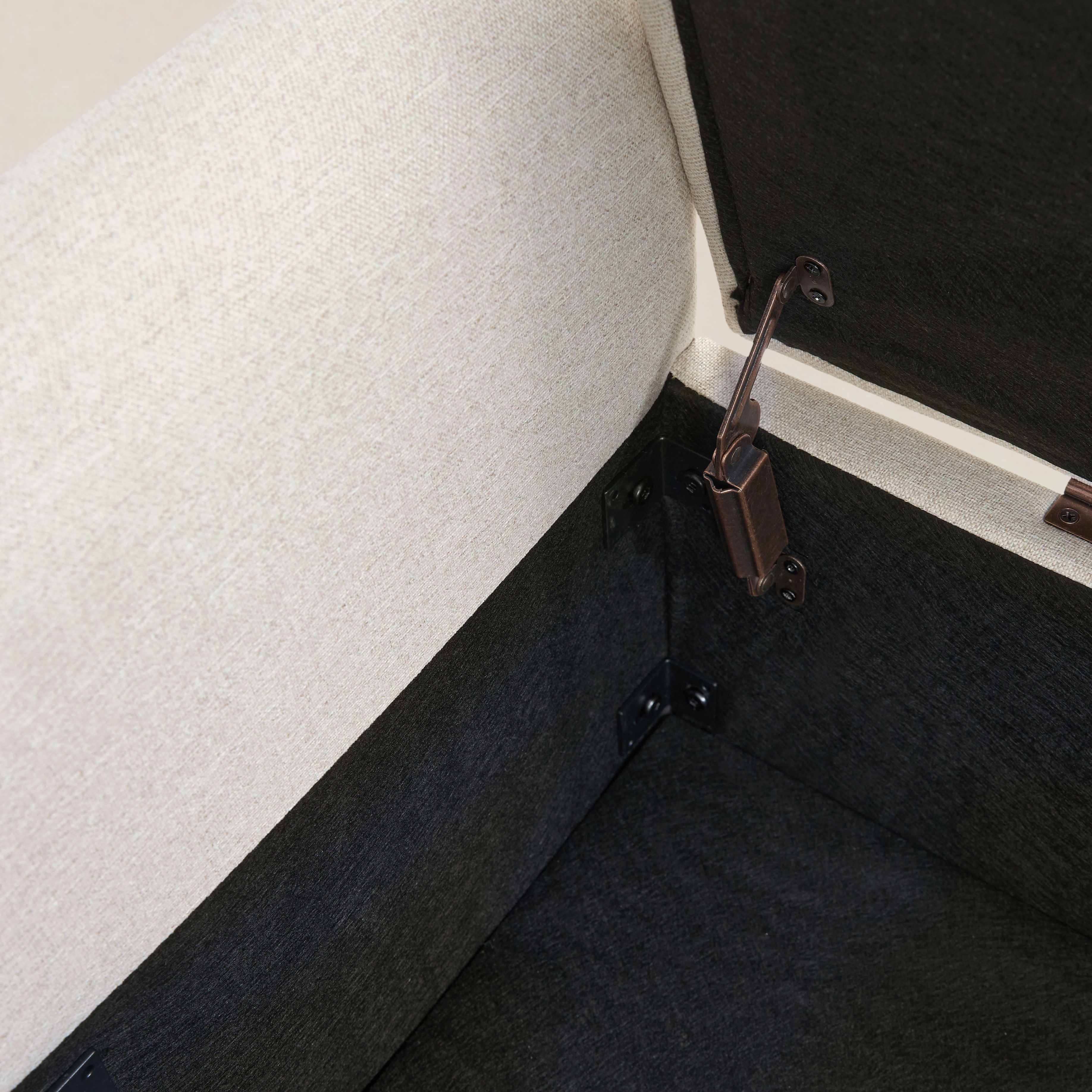 Benito 59.4" Wide End of Bed Storage Couch Bench with Two Throw Pillows