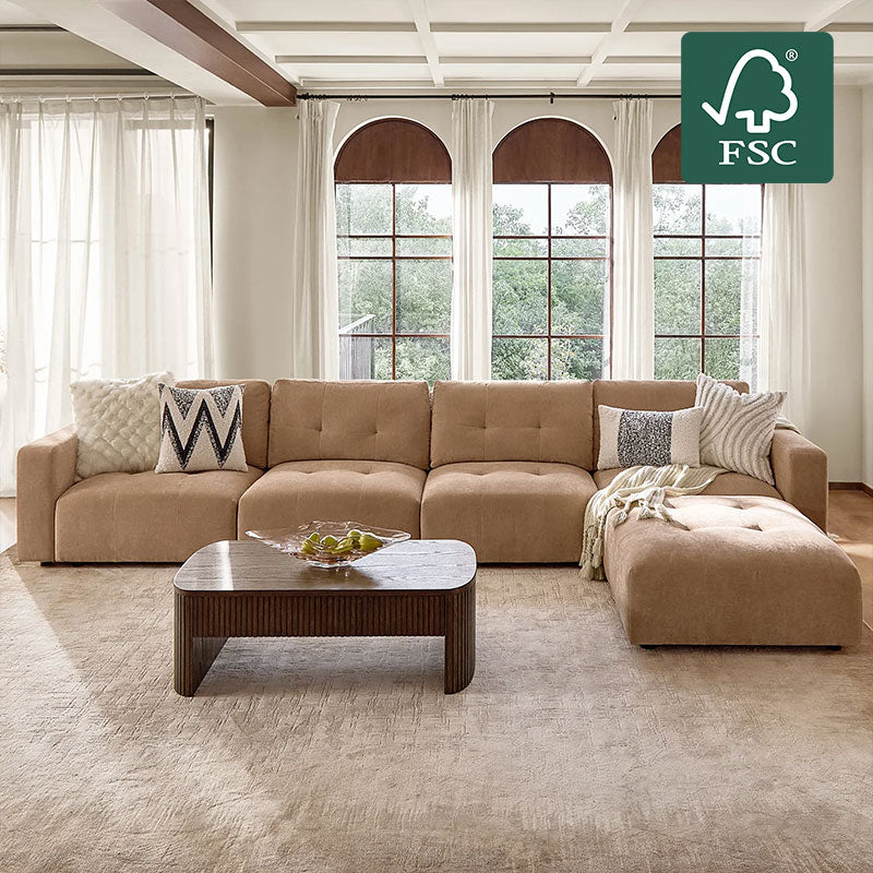 Memosa Deep-Seat Modular Sectional Sofa with Memory Foam Cushions