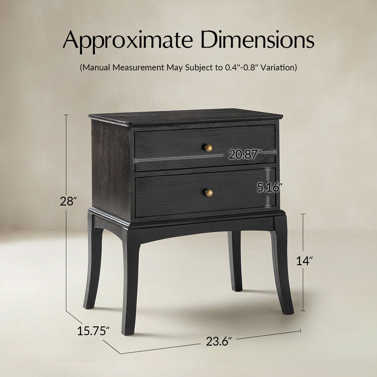 Dominique 28" Tall Solid Wood End Table with Hidden Outlet